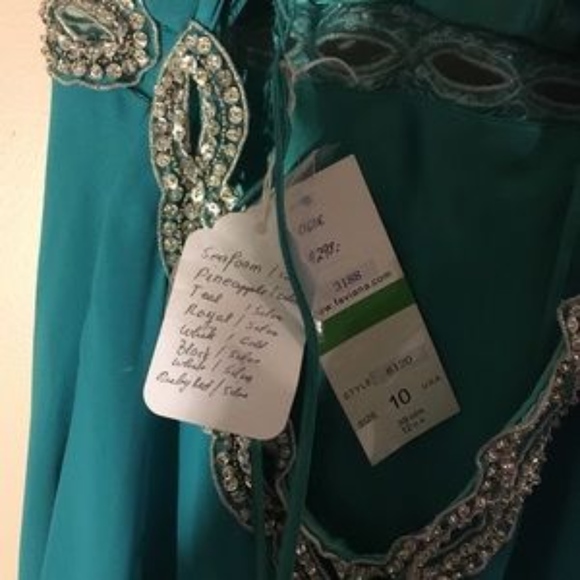 Seafoam Green/Teal Prom/Event Dress. NWT. Gorgeous - Picture 7 of 8